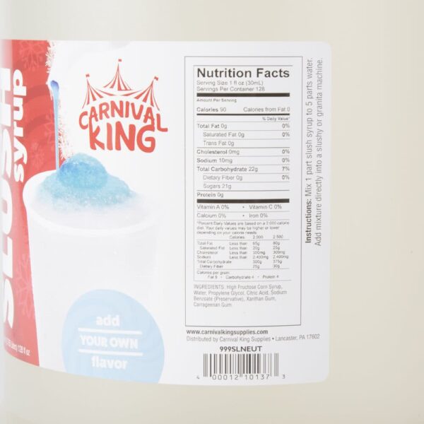 TableTop King 1 Gallon Neutral Slushy Syrup - Image 2