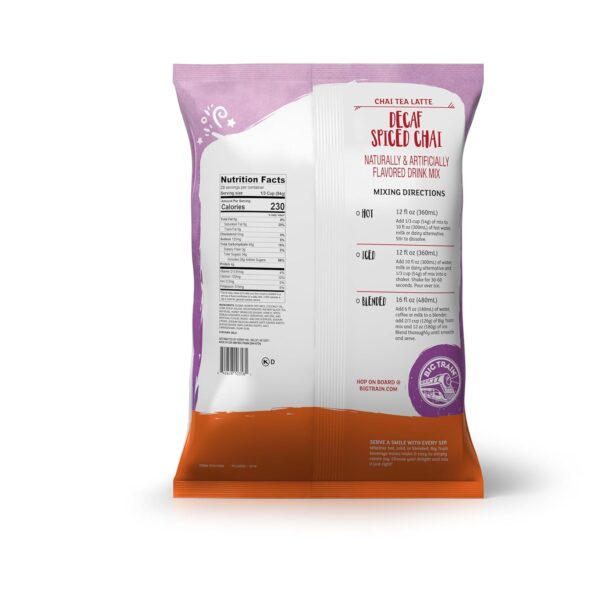 Big Train Decaf Spiced Chai Tea Latte Mix – 3.5 lb Bag - Image 2