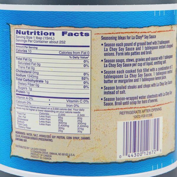 La Choy Soy Sauce – 1 Gallon (128 oz) Bulk Asian Flavor - Image 4